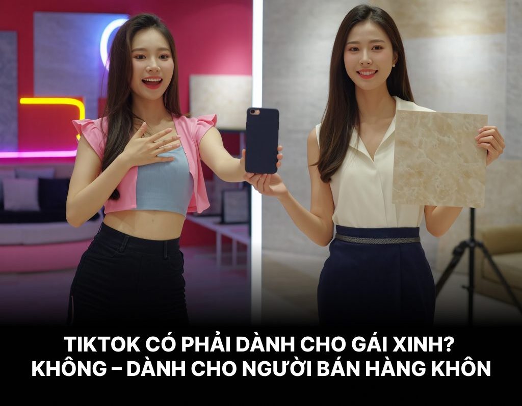 TikTok có phải dành cho gái xinh? Không – TikTok là kênh bán hàng khôn ngoan cho ngành gạch & nội thất
